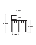 FHC Wood End Showcase Upper Track 144" Length - Satin Anodized