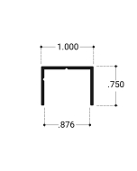 FHC Top Track 3/4" Door 144" Aluminum Extrusion