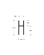 FHC Aluminum H-Bar Extrusion 144" Length 3/16"-1/4" Glass
