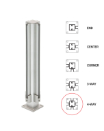 FHC 12" 4-Way 1" Air Space Partition Post
