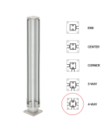 FHC 18" 4-Way 1" Air Space Partition Post