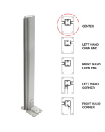 FHC 24" Center Heavy Duty Partition Post - Satin Anodized