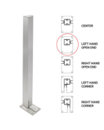 FHC 24" Corner Heavy Duty Partition Post - Left End Corner - Satin Anodized