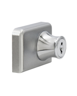 FHC Clamp-On Lock for Double Swing Doors for 1/4" Glass - Randomly Keyed - Chrome