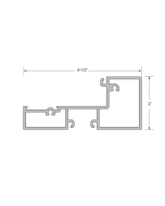 FHC Aluminum 2" x 4-1/2" Door Transom Header with 1/4" to 1" Glass Pocket for - 24'-1" Length