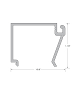 FHC Aluminum 2" x 4-1/2" Center Glaze Snap On Glass Stop for 5/8" to 1" Glass - 24'-1" Length
