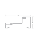 FHC Aluminum 2" x 4-1/2" Center Glaze Sill/Horizontal Member for 5/8" to 1" Glass - 24'-1" Length