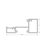 FHC Aluminum 2" x 4-1/2" Horizontal 5/8" to 1" Glass 24' - 1" Length