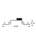 FHC Aluminum 2" x 4-1/2" Thermal Center Glazed Snap-In Pocket Filler with Glass Pocket - 289" Long
