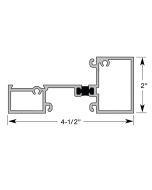 FHC Aluminum 2" x 4-1/2" Thermal Center Glazed Horizontal 289" Long