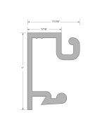 FHC Aluminum 1-3/4" x 4-1/2" Center Glaze Transom Sash Glass Stop 1/4 -3/8" Glass - 24'-1" Length