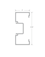 FHC Aluminum 2" x 4-1/2" Jamb/Vertical 5/8" to 1" Glass - 24'-1" Length