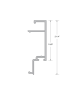 FHC Aluminum 2" x 4-1/2" Snap-In Door Stop for 1" Pocket for - 24'-1" Length