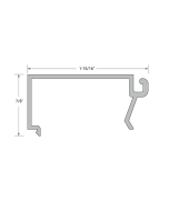 FHC Aluminum 1.75 x 4.5 100 Series Center Glaze Snap On Glass Stop - 24'-1” Length