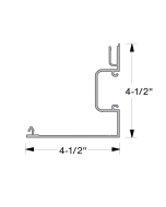 FHC Aluminum 2" x 4-1/2" - 4-1/2" x 4-1/2" Pocket Corner Post 1" Glass 24'1 Sl