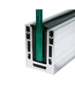 FHC Achieve Base Shoe 120" Length - Undrilled Mill Aluminum 11/16" Laminated Glass