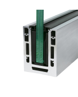 FHC Achieve Base Shoe 120" Length - Undrilled Mill Aluminum 13/16" Laminated Glass