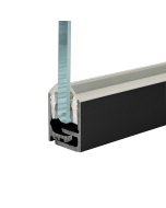 FHC 2-Part Aluminum U-Channel Pre-Drilled - 5/16" to 11/16" Glass - 196-1/8" Long - Black