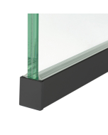 FHC 2-Part Channel Cover End Cap for Glass Thickness 5/16"- 3/8" - Matte Black