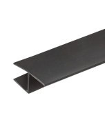 FHC Black 3/8" "H" Jamb Water Seal In Line Panel (Hard Leg)