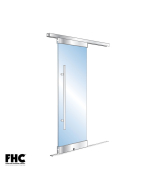 FHC BRS100 Bottom Rolling Door System -X- Single Slider - 4" Square Top & Bottom Rail
