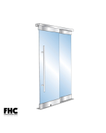 FHC BRS100 Bottom Rolling Door System OX/XO Bypass Single Slider - 4" Square Top & Bottom Rail