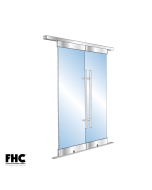 FHC BRS100 Bottom Rolling Door System -XX- Bi-Part Double Slider - 4" Square Top & Bottom Rail