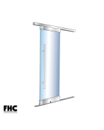 FHC BRS100 Bottom Rolling Door System -X- Single Slider - 4" Tapered Top & Bottom Rail