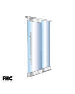 FHC BRS200 Bottom Rolling Door System OX/XO Bypass Double Slider - 4" Square Top & Bottom Rail
