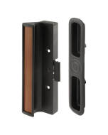FHC Aluminum Black Finish - Patio Door Handle Surface Mount With Clamp Latch - International Windows (Single Pack)