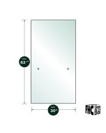 FHC 1/4" Clear Tempered Glass For CDK Shower Slider 30" x 63-3/8" - 24" Center-to-Center Towel Bar