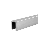 FHC Steel V-Grooved Cap Rail 1-5/16" x 1" x 1-5/16" Profile 12' Stock Lengths - Brushed Stainless
