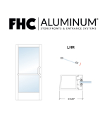 FHC D2210L40 200 Series Narrow Stile Single Aluminum Door - LHR - Offset Pivot