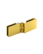 FHC 90 Degree Glass-to-Glass Hinges for 1/4" Glass - Polished Brass