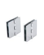 FHC 180 Degree Glass-to-Glass Hinges for 1/4" to 5/16" Glass - Chrome - 2pk