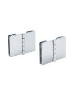 FHC Double 90 Degree Glass-to-Glass Hinges for 1/4" to 5/16" Glass - Chrome - 2pk