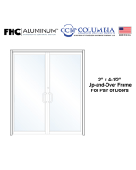 FHC 2" x 4-1/2" Up and Over Frame for Pair of Doors Prepped for Offset Pivots and No Closer  - Threshold Included - Standard Size / Hardware Prep