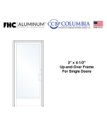 FHC 2" x 4-1/2" Up and Over Frame for Single Doors Prepped for Butt Hinges and No Closer  - Threshold Included  - Satin Anodized  - Custom Size / Hardware Prep