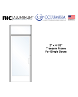 FHC 2" x 4-1/2" Transom Frame for Single Doors with No Hinge Prep and No Closer  - Threshold Included - Standard Size / Hardware Prep