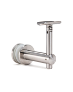 FHC Glass Mounted Bracket - Adjustable Saddle and Height for 1.5" Diameter Handrail - Brushed Stainless