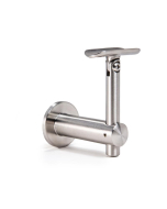 FHC Wall Mounted Bracket - Adjustable Saddle and Height for 1.5" Diameter Handrail - Brushed Stainless
