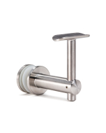 FHC Glass Mounted Bracket - Fixed Saddle and Adjustable Height for 1.5" Diameter Handrail