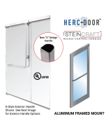 FHC "D" Shape Panic Exit Device 'FS' Exterior Short Height Handle Top Aluminum Door Mount - Exterior Keyed Access - Matte Black