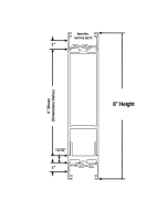 FHC Midrail Kit for 1" Glass Stops - 36" long