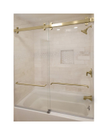 FHC Napa Series 180 Degree Sliding Shower Door Kit - Satin Brass