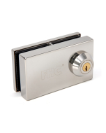FHC Slip-On Glass-to-Glass Door Lock for 3/8" Thick Glass - Polished Stainless