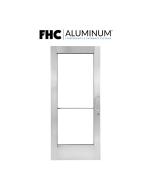 FHC 500T Series Wide Stile Thermal Single Door with 3-3/4" Top and 10" Bottom Rail - 1" Glass Stops - Continuous Hinge - Satin Anodized