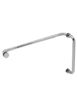 FHC 12" x 24" Tubular Pull/Towel Bar Combo with Washers for 1/4" to 1/2" Glass  
