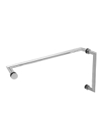 FHC 6" x 18" Mitered Pull/Towel Bar Combo with Washers for 1/4" to 1/2" Glass  