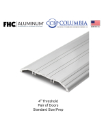 FHC 4" Threshold for Single Doors Prepped for Floor Closer  - Satin Anodized -  Standard Length / Hardware Prep